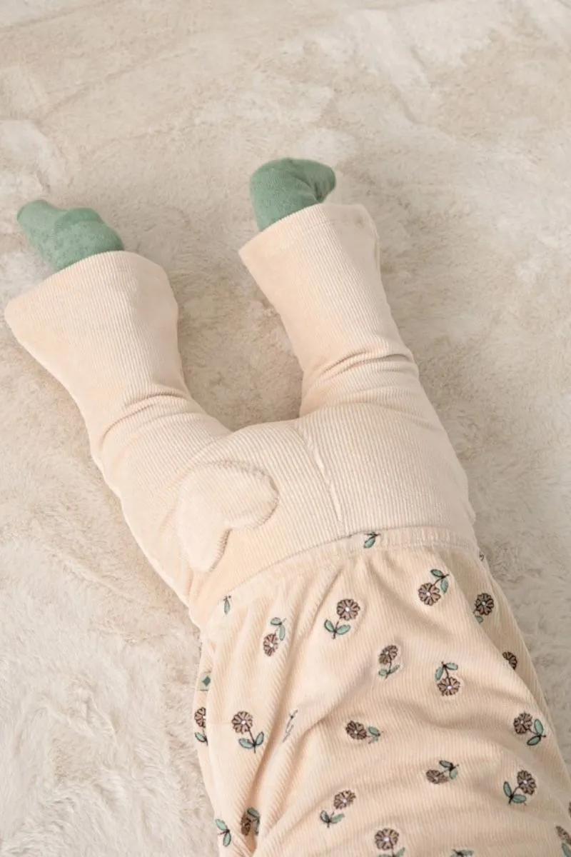 Feetje Flare Broek Velours Rib Lucky Bloombird in offwhite